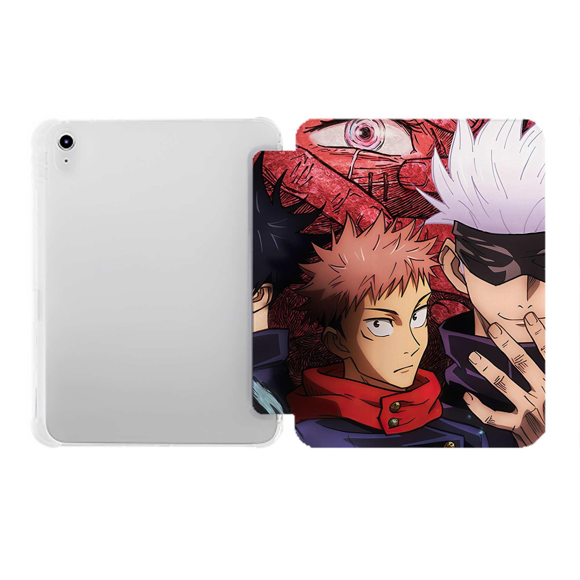 （画像用） 呪術廻戦 Jujutsu Kaisen IPad ケース ペン収納付き 三つ折りスタンド PUレザー×シリコン 対応機種9.5/10.5/10.9インチ